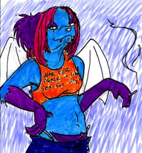 Rating: Safe Score: 0 Tags: anthro banrai blue_body blue_bottomwear blue_clothing blue_fur bottomwear cigarette clothed clothing crop_top daaa domestic_cat drugs e621 empty_eyes english_text facial_piercing felid feline felis female fur glamfur gloves_(marking) hair half-length_portrait hand_on_hip hybrid labret_piercing lemur lip_piercing low_res mammal marker_(artwork) markings membrane_(anatomy) membranous_wings navel orange_clothing orange_topwear panties panty_peek piercing pink_hair portrait primate purple_bottomwear purple_clothing purple_panties purple_underwear shirt shirt_logo smoke smoking solo strepsirrhine stringy_hair strung_out tank_top text topwear traditional_media_(artwork) underwear wings User: bunchy7s