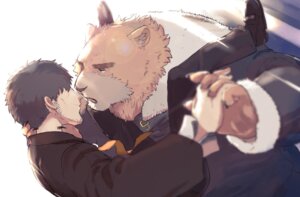 Rating: Safe Score: 0 Tags: accessory anthro bear black_hair chisa claws clothing duo e621 eye_contact facial_hair footwear fur hair hand_holding hug human human_on_anthro imminent_kiss interspecies larger_male looking_at_another male male/male mammal necktie open_mouth simple_background size_difference smaller_male suit User: bunchy7s