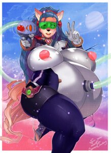 Rating: Questionable Score: 0 Tags: 2012 anthro belly big_breasts biped black_nose blue_hair breasts clothed clothing e621 eyewear female footwear fur glasses gloves gun hair handwear heart_symbol hi_res high_heels inflation lips long_hair looking_at_viewer orange_body orange_fur quickdraw ranged_weapon shoes smile solo space thick_thighs tight_clothing weapon User: bunchy7s
