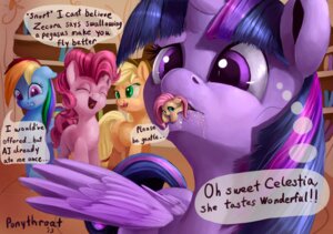 Rating: Questionable Score: 0 Tags: 2013 applejack_(mlp) blonde_hair blue_body blue_eyes blue_fur bodily_fluids book dialogue e621 earth_pony english_text equid equine eyes_closed feathered_wings feathers female feral fluttershy_(mlp) friendship_is_magic fur green_eyes group hair hasbro horn horse inside library mammal micro multicolored_hair my_little_pony mythological_creature mythological_equine mythology orange_body orange_fur pegasus pink_body pink_fur pink_hair pinkie_pie_(mlp) pony ponythroat purple_body purple_eyes purple_fur purple_hair rainbow_dash_(mlp) rainbow_hair saliva text twilight_sparkle_(mlp) two_tone_hair vore winged_unicorn wings yellow_body yellow_feathers yellow_fur User: bunchy7s