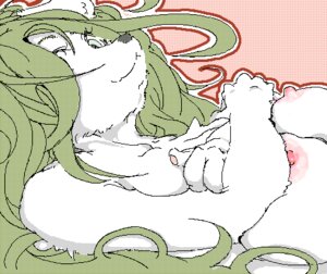 Rating: Questionable Score: 0 Tags: anthro big_breasts biped black_nose blue_eyes breasts canid canine crossed_arms digital_media_(artwork) e621 female fur green_hair hair long_hair looking_at_viewer low_res lying mammal nipples nude oekaki on_back pink_nipples red_background simple_background sindoll smile solo white_body white_fur User: bunchy7s