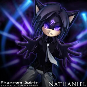 Rating: Safe Score: 0 Tags: 1:1 5_fingers accessory anthro black_body black_fur black_hair black_nose bottomwear character_name clothed clothing collared_shirt dress_shirt e621 felid fingers front_view fully_clothed fur glowing glowing_eyes hair looking_at_viewer magic male mammal nathaniel necktie pants phantom_spirit_battle_academy portrait purple_eyes roksanath shirt short_hair solo tan_body tan_skin text three-quarter_portrait topwear wulven_game_studios User: bunchy7s
