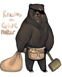 Rating: Safe Score: 0 Tags: 3_toes 4:5 anthro bear black_claws claws e621 eye_patch eyewear feet food friendship_is_magic hammer hasbro krastos_the_glue_maker male mammal my_little_pony sack sandwich_(food) scar simple_background solo toe_claws toes tools unknown_artist white_background User: bunchy7s