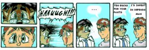 Rating: Safe Score: 0 Tags: accessory anthro base_one_layout comic dialogue e621 english_text eye_contact eyewear furwillfly glasses green_eyes human looking_at_another looking_at_viewer male mammal necktie rodent sciurid screaming simple_background speech_bubble suspicious text tree_squirrel white_background User: bunchy7s