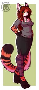 Rating: Safe Score: 0 Tags: 2012 aimi anath_(anath) anthro bottomwear breasts clothing digital_media_(artwork) e621 felid female fluffy fluffy_tail green_background green_eyes jewelry mammal necklace pantherine pink_nose shaded shirt simple_background skirt solo stripes tail tiger topwear User: bunchy7s