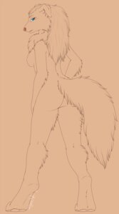 Rating: Questionable Score: 0 Tags: anthro biped blue_eyes breasts butt canid canine canis domestic_dog e621 faelan_(xetsa) female looking_at_viewer looking_back mammal monochrome nude ryunwoofie solo standing tail User: bunchy7s