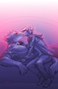 Rating: Questionable Score: 0 Tags: anthro bed bottomwear canid canine canis clothed clothing collar cool_colors duo e621 fudchan fur furniture green_eyes hair kissing larger_male lying male male/male mammal mariart pink_background simple_background size_difference smaller_male smile tail teeth thundergrey topwear warm_colors wolf User: bunchy7s