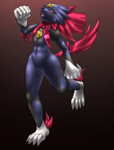 Rating: Safe Score: 0 Tags: 2013 5_fingers ambiguous_gender anthro biped black_nose claw_toes claws e621 fingers generation_4_pokemon hi_res looking_at_viewer mykiio nintendo open_mouth plantigrade pokemon pokemon_(species) red_eyes simple_background solo standing teeth toe_claws tongue weavile User: bunchy7s