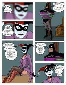 Rating: Questionable Score: 0 Tags: 1boy 1girls batman batman:_the_animated_series batman_(bruce_wayne) batman_(series) black_lipstick bruce_wayne cleavage comic dc dc_comics dcau dialogue female fool_me_once great_scott harley_quinn harley_quinn_(classic) male robe rule34 sharpie_(artist) speech_bubble stockings straight the_new_batman_adventures thighs tied_up white_facepaint User: bunchy7s