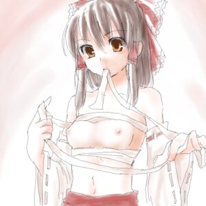 Rating: Explicit Score: 0 Tags: 1girls breasts brown_hair detached_sleeves female female_only human japanese_clothes lowres miko mizuki_riko mouth_hold oekaki reimu_hakurei ribbon rule34 sarashi solo touhou yellow_eyes User: bunchy7s