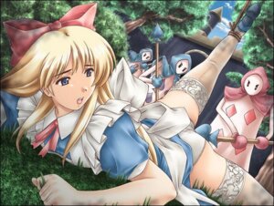 Rating: Explicit Score: 0 Tags: alice_in_wonderland alice_liddell blonde_hair blush bondage female imminent_rape long_hair panties rule34 thighhighs User: bunchy7s