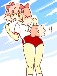 Rating: Safe Score: 0 Tags: 3:4 aliasing anthro asian_clothing biped blush bottomwear bow_(feature) bow_accessory brown_eyes buruma butt canid canine canis cel_shading clothed clothing digital_media_(artwork) dipstick_tail domestic_dog e621 ear_bow east_asian_clothing female footwear fur hair itou_sora japanese_clothing kemono kin-shun legwear long_ears looking_at_viewer looking_back low_res mammal markings multicolored_tail oekaki open_mouth open_smile pink_body pink_fur pink_hair raised_tail rear_view shaded shirt smile socks solo standing tail tail_markings topwear twin_bows twin_ear_bows white_body white_fur User: bunchy7s
