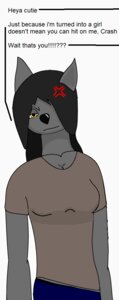 Rating: Safe Score: 0 Tags: angry anthro black_hair black_nose bottomwear breasts canid canine canis clothed clothing crashflash e621 english_text female fur grey_body grey_fur hair mammal pants pose shirt simple_background solo standing text topwear white_background wolf yellow_eyes User: bunchy7s
