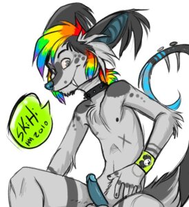 Rating: Explicit Score: 0 Tags: 2010 anthro collar e621 ear_tails erection genitals glamfur grey_eyes hair male multicolored_hair penis rainbow_hair short_hair sideburn_mohawk simple_background skihi solo sysko tail teeth white_background zeriara User: bunchy7s