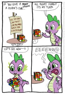 Rating: Safe Score: 0 Tags: 2011 anthro bodily_fluids comic dialogue disgust dragon e621 english_text friendship_is_magic frill_(anatomy) green_eyes hasbro it's_a_trap iygaparc kinkyturtle male membrane_(anatomy) membranous_frill meme messy my_little_pony mythological_creature mythological_scalie mythology rubik's_cube saliva scalie sign slime solo spike_(mlp) surprised tail text User: bunchy7s