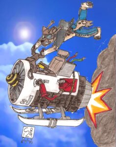 Rating: Safe Score: 0 Tags: anthro cb129 e621 eyewear fire flying goggles hyena intake jet_engine jetbike lens_flare male mammal midair mixed_media outside safety_hazard sky sled smoke solo spotted_hyena tail turbine User: bunchy7s