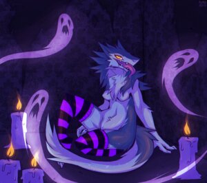 Rating: Questionable Score: 0 Tags: anthro bodily_fluids breasts candle claws clothing drooling e621 fangs female fen_seiyu fire fur ghost glowing hair halloween hi_res holidays kuroiii legwear mammal open_mouth saliva sergal solo spirit stockings tail teeth tongue tongue_out yellow_eyes User: bunchy7s