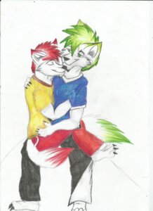 Rating: Safe Score: 0 Tags: anthro canid canine canis clothed clothing darklycan domestic_dog duo e621 hi_res male male/male mammal romantic romantic_couple wolf User: bunchy7s
