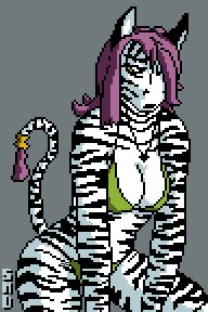 Rating: Questionable Score: 0 Tags: 2:3 anthro breasts cleavage clothed clothing digital_media_(artwork) e621 equid equine female hair low_res mammal pinup pixel_(artwork) pose purple_hair smd solo stripes tail zebra User: bunchy7s