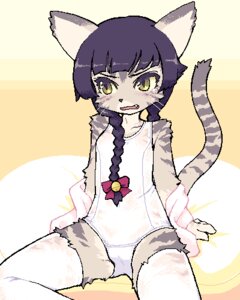 Rating: Questionable Score: 0 Tags: 4:5 anthro barely_visible_breasts blush braided_hair braided_pigtails breasts camel_toe clothing domestic_cat e621 epp fangs felid feline felis female hair kemono legwear low_res mammal pigtails small_breasts solo stockings tail teeth whiskers young young_anthro young_female User: bunchy7s