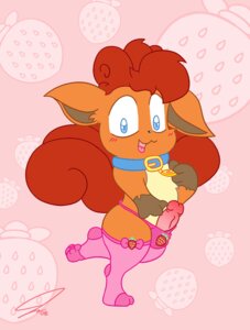 Rating: Explicit Score: 0 Tags: anthro anthrofied blue_eyes canid canine clothed clothing crossdressing e621 erection femboy food fruit generation_1_pokemon genitals male mammal multi_tail nintendo penis plant pokemon pokemon_(species) pokemorph psy_(psyredtails) psyredtails solo strawberry tail vulpix User: bunchy7s