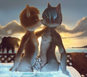 Rating: Explicit Score: 0 Tags: 2013 anthro anthro_on_anthro circumcised dewy duo e621 erection frottage genitals ghouliegrim hot_tub humanoid_genitalia humanoid_penis hybrid imeow inuit kissing male male/male partially_submerged penile penis penises_touching sex sunset water young young_anthro User: bunchy7s