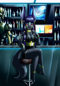 Rating: Safe Score: 0 Tags: ankle_strap_heels anthro anubian_jackal bar canid canine canis choker clothing cocktail_dress crovirus duo e621 ear_piercing facial_markings female footwear hair head_markings hi_res high_heels jackal jewelry machine mammal markings necklace piercing pumps robot shoes User: bunchy7s