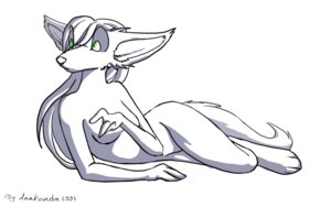 Rating: Questionable Score: 0 Tags: anakonda1331 anthro canid canine e621 female fur green_eyes hair inuxi long_hair mammal nude simple_background solo source_request tail white_background white_body white_fur white_hair User: bunchy7s