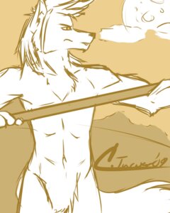 Rating: Safe Score: 0 Tags: 2009 4:5 anthro biped canid canine canis cloud e621 full_moon glare male mammal melee_weapon monochrome moon mountain nude outside polearm pose red_wolf sketch sky solo staff standing syrae-universe tail weapon wolf wolf_nanaki yellow_and_white User: bunchy7s