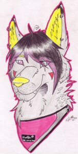 Rating: Safe Score: 0 Tags: anthro canid canine canis clothing domestic_dog e621 hi_res kaiaki_moonwolf_(i-ki) kerchief male mammal pink_clothing solo tsukinoookami wolf User: bunchy7s