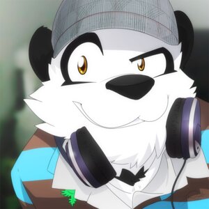 Rating: Safe Score: 0 Tags: anthro bear black_nose clothing e621 electronics giant_panda hat headgear headphones headphones_around_neck headwear male mammal solo super-tuler tairu young young_anthro young_male User: bunchy7s