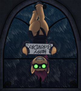 Rating: Safe Score: 0 Tags: 2013 ambiguous_gender animated animated_gif birthday clothing drxii e621 equid equine eyewear friendship_is_magic goggles hair hasbro horse inside mammal my_little_pony night night_vision_goggles pony purple_hair raining scootaloo_(mlp) short_playtime sign smile solo stalkerloo upside_down User: bunchy7s