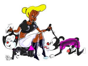 Rating: Explicit Score: 0 Tags: 1boy 2girls animaniacs clothing dot_warner female hello_nurse leash male multiple_females multiple_girls pinkyf rule34 what yakko_warner User: bunchy7s