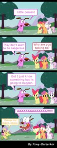 Rating: Safe Score: 0 Tags: amber_eyes apple_bloom_(mlp) beagle black_bars canid canine canis cartoon_network cloud color_coded color_coded_speech_bubble color_coded_text comic courage_the_cowardly_dog courage_the_cowardly_dog_(character) crossover cutie_mark_crusaders_(mlp) dialogue domestic_dog e621 earth_pony english_text equid equine feathered_wings feathers female feral friendship_is_magic group hair hasbro hi_res horn horse humor hunting_dog letterbox looking_at_viewer male mammal mountain multicolored_hair my_little_pony mythological_creature mythological_equine mythology open_mouth orange_body orange_feathers outside pegasus plant polygonal_speech_bubble pony pony-berserker purple_eyes purple_hair quadruped red_hair road scent_hound scootaloo_(mlp) simple_background sky species_in_dialogue speech_bubble sweetie_belle_(mlp) tail text toy tree unicorn wheel wings yelling yellow_eyes young young_feral User: bunchy7s