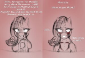 Rating: Questionable Score: 0 Tags: blush branding comic digital_drawing_(artwork) digital_media_(artwork) e621 equid equine female feral friendship_is_magic hasbro horn jrvanesbroek lil_miss_rarity_(mlp_fanfiction) mammal my_little_pony mythological_creature mythological_equine mythology rarity_(mlp) simple_background unicorn User: bunchy7s