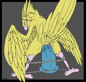 Rating: Explicit Score: 0 Tags: 2014 ambiguous_gender anal anal_masturbation animal_genitalia avian avian_feet backlash91 ball_gag bdsm beak big_dildo bird black_border blush bodily_fluids bondage border bound chocobo claws cloaca cloaca_juice cloacal cloacal_penetration conditional_dnp digital_media_(artwork) dildo dildo_in_cloaca dildo_sitting e621 feathered_wings feathers feral final_fantasy gag gagged genital_fluids genitals halter harness harness_ball_gag harness_gag hi_res masturbation muzzle_(object) muzzled penetration restraints sex_toy sex_toy_in_cloaca sex_toy_insertion simple_background solo spread_legs spreader_bar spreading square_enix submissive submissive_ambiguous toe_claws toying_self wings User: bunchy7s