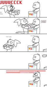 Rating: Safe Score: 0 Tags: ambiguous_gender angry anthro bandai_namco biped blackberry_(phone) blackberry_limited box clothed clothing comic container darkdoomer dialogue digimon digimon_(species) duo e621 english_text fin grandfathered_content happy head_wings hi_res holding_object line_art male membrane_(anatomy) membranous_wings money patachu patamon rage_face sharp_teeth simple_background spade_tail speech_bubble standing store tail teeth text the_truth unprofessional_behavior unusual_wing_placement white_background wings worker User: bunchy7s
