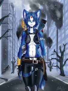 Rating: Safe Score: 0 Tags: 3:4 anthro armor blue_body blue_fur blue_hair canid canine city clothing darkbearwalken destruction e621 female fishnet_clothing fox fur gun hair handgun krystal_(star_fox) kursed_(star_fox) mammal melee_weapon nintendo pistol polearm ranged_weapon smoke solo spear star_fox weapon white_body white_fur User: bunchy7s