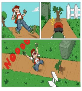 Rating: Safe Score: 0 Tags: ^_^ absurd_res baseball_cap bodily_fluids clothed clothing comic e621 eyes_closed fence fully_clothed grandfathered_content hat headgear headwear hi_res human human_only humor male mammal nintendo not_furry parody plant pokemon pokemon_trainer red_(pokemon) rnzzz sad smile solo tears the_truth tree what wood User: bunchy7s
