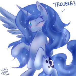 Rating: Safe Score: 0 Tags: 1:1 2012 blue_body blue_feathers blush cutie_mark e621 english_text equid equine feathered_wings feathers female feral friendship_is_magic hair hasbro horn looking_at_viewer mammal my_little_pony mythological_creature mythological_equine mythology one_eye_closed princess_luna_(mlp) quadruped royalty simple_background smile solo tail text unavailable_at_source white_background winged_unicorn wings wink xcopyen002 User: bunchy7s