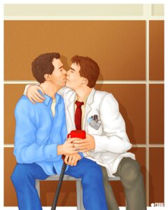 Rating: Questionable Score: 0 Tags: 2boys actor against_wall bench caucasian caucasian_male celebrity gay gregory_house house_(series) hugh_laurie in_character james_wilson kissing male male_only men_kissing robert_sean_leonard rule34 tsuki_(artist) yaoi User: bunchy7s