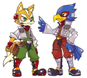 Rating: Safe Score: 0 Tags: anthro aoi_hito avian beak bird black_nose blue_body blue_eyes blue_feathers boots bottomwear canid canine clothed clothing duo e621 electronics falco_lombardi feathers fingerless_gloves footwear fox fox_mccloud fully_clothed fur gloves green_eyes handwear holster jacket male mammal microphone nintendo pants scarf shirt shoes simple_background smile star_fox topwear white_background User: bunchy7s