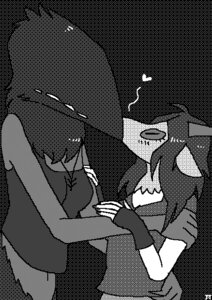 Rating: Questionable Score: 0 Tags: demon digital_drawing_(artwork) digital_media_(artwork) duo e621 female female/female greyscale heart_symbol jewelry kissing monochrome multi_eye necklace nikubou screentone User: bunchy7s