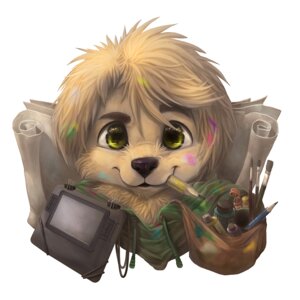 Rating: Safe Score: 0 Tags: 1:1 2012 ambiguous_gender anthro big_eyes blonde_hair brush canid canine canis domestic_dog drawing_tablet e621 electronics eye_reflection fur glistening glistening_eyes hair mammal paint paintbrush paper pencil_(object) reflection silverfox5213 simple_background solo tablet white_background yellow_body yellow_fur User: bunchy7s