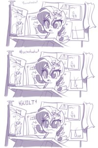 Rating: Safe Score: 0 Tags: 2014 2:3 absurd_res clothing comic desk drawing_(object) drawing_in_a_drawing dress e621 english_text equid equine female friendship_is_magic furniture hair hasbro hat headgear headwear hi_res horn mammal monochrome my_little_pony mythological_creature mythological_equine mythology pencil_(object) procrastinating rarity_(mlp) solo table tape_measure text unicorn valcron User: bunchy7s