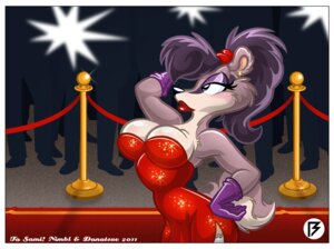 Rating: Questionable Score: 0 Tags: 2011 anthro antti_remes badger big_breasts blue_eyes border breasts carpet classy clothed clothing countershading digital_media_(artwork) dress e621 ear_piercing female fluffy fluffy_tail glamorous glistening glitter gloves hair handwear karri_aronen legwear lynn_badger mammal mustelid musteline piercing ponytail red_carpet red_clothing red_dress round_ears skimpy solo stockings tail white_border User: bunchy7s