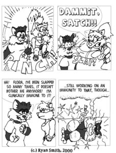 Rating: Questionable Score: 0 Tags: 2000 anthro ballbusting black_and_white breasts butt canid canine clothed clothing cock_and_ball_torture comic copyright_symbol dialogue domestic_cat duo e621 english_text felid feline felis female fox genital_torture grope male mammal monochrome scratch symbol tail teeth text unknown_artist User: bunchy7s