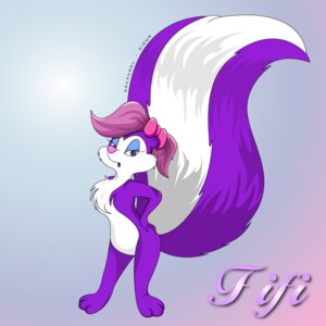 Rating: Safe Score: 0 Tags: 2007 3_toes accessory anthro arkangel-zigma big_tail biped blue_eyes blue_eyeshadow bow_(feature) bow_accessory bow_ribbon character_name chest_tuft countershading e621 excessive_fluff eyelashes eyeshadow feet female fifi_la_fume fluffy fluffy_tail fur hair hair_accessory hair_bow hair_ribbon hand_on_hip huge_tail looking_at_viewer makeup mammal mephitid nude open_mouth pink_hair pink_nose pose purple_body purple_feet purple_fur raised_tail ribbons short_hair skunk solo standing striped_skunk tail text tiny_toon_adventures toes tuft warner_brothers white_body white_fur User: bunchy7s