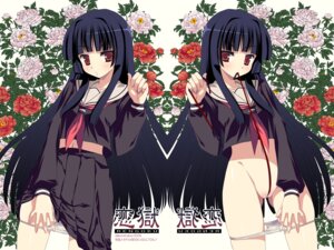 Rating: Questionable Score: 0 Tags: 2girls black_hair blunt_bangs bottomless cover cover_page enma_ai female female_only highres hime_cut jigoku_shoujo long_hair mouth_hold multiple_females multiple_girls panties panty_pull pussy red_eyes ribbon ribbons rule34 symmetry tajima_yoshikazu uncensored underwear User: bunchy7s