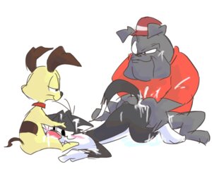 Rating: Explicit Score: 0 Tags: 6:5 anal anthro anthro_on_anthro blush bodily_fluids bulldog canid canine canis chester_(looney_tunes) cum domestic_dog e621 felid fellatio genital_fluids group group_sex looney_tunes male male/male male_penetrated male_penetrating male_penetrating_male mammal mastiff molosser oral penetration penile sex simple_background spitroast sylvester_(looney_tunes) tail threesome toony trio unknown_artist warner_brothers white_background User: bunchy7s